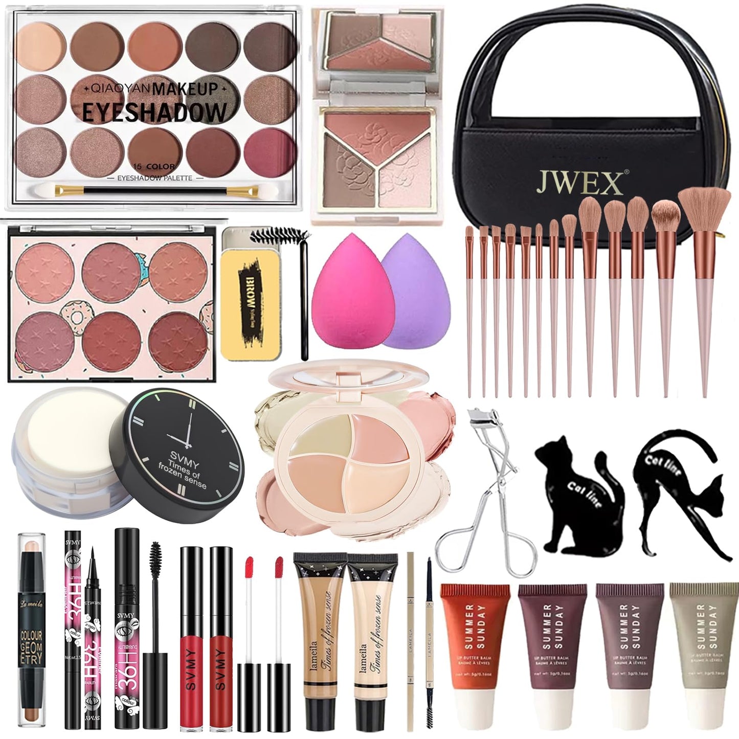 makeup set 37 Pcs All in One Makeup Kit for Women Full Kit, Makeup Gift Set Includes Eyeshadow Palette Contour Stick Eyebrow Soap Cosmetic Brush Make