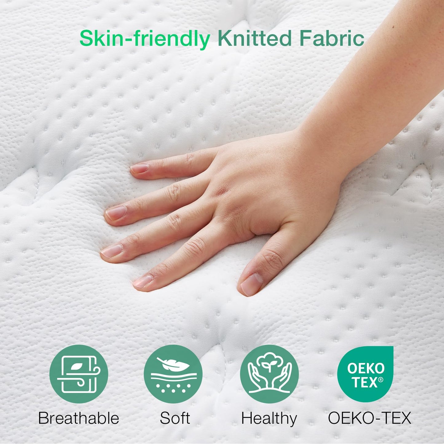 Novilla Double Bed Mattresses 27cm 3-Zone Gel Memory Foam Pocket Sprung Mattress 4FT6 Firm Hybrid Mattresses with Oeko-tex Knitted Fabric and