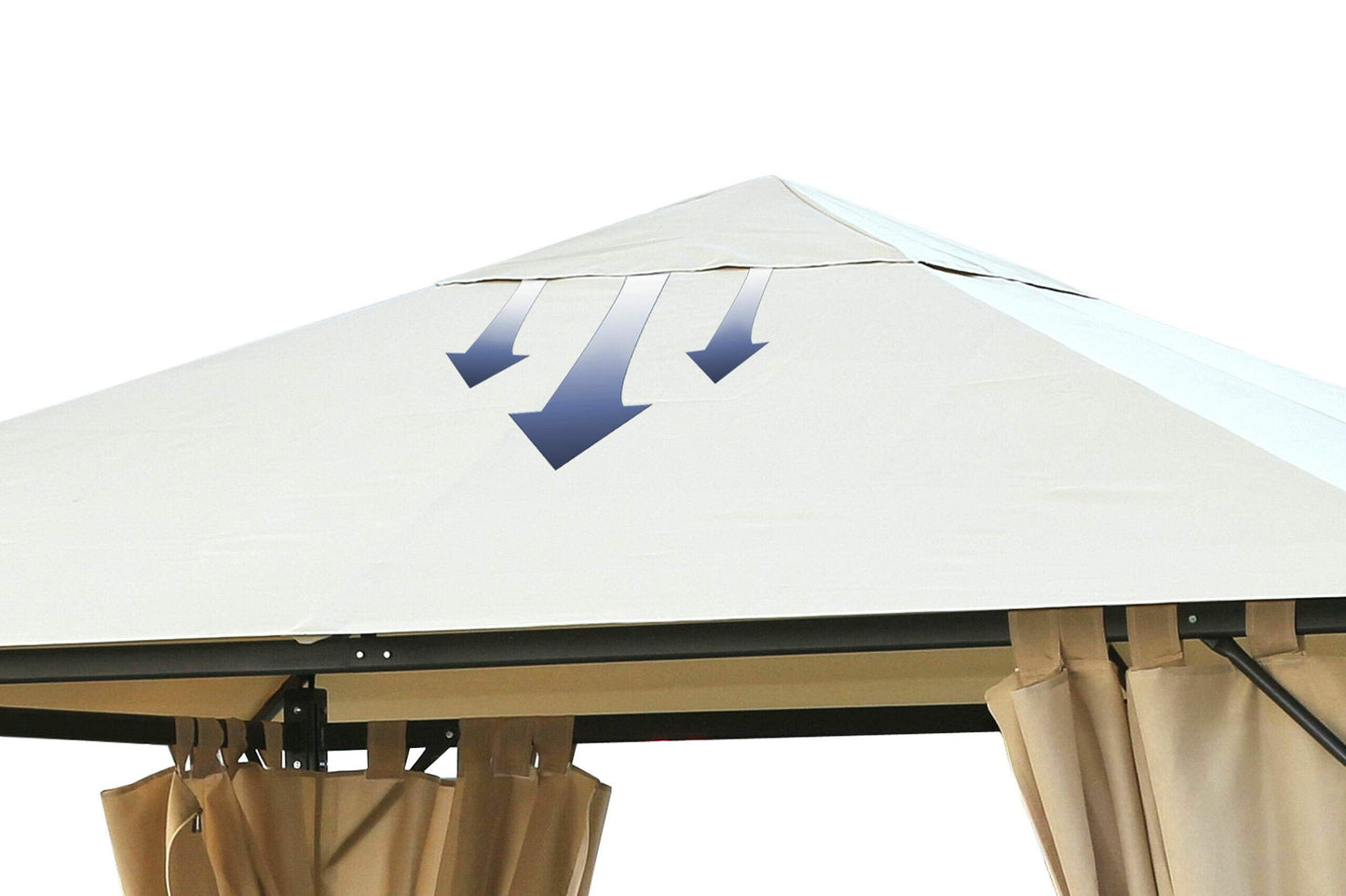 QUICK STAR Replacement roof for garden pavilion 3x4m Beige antique pavilion roof replacement cover