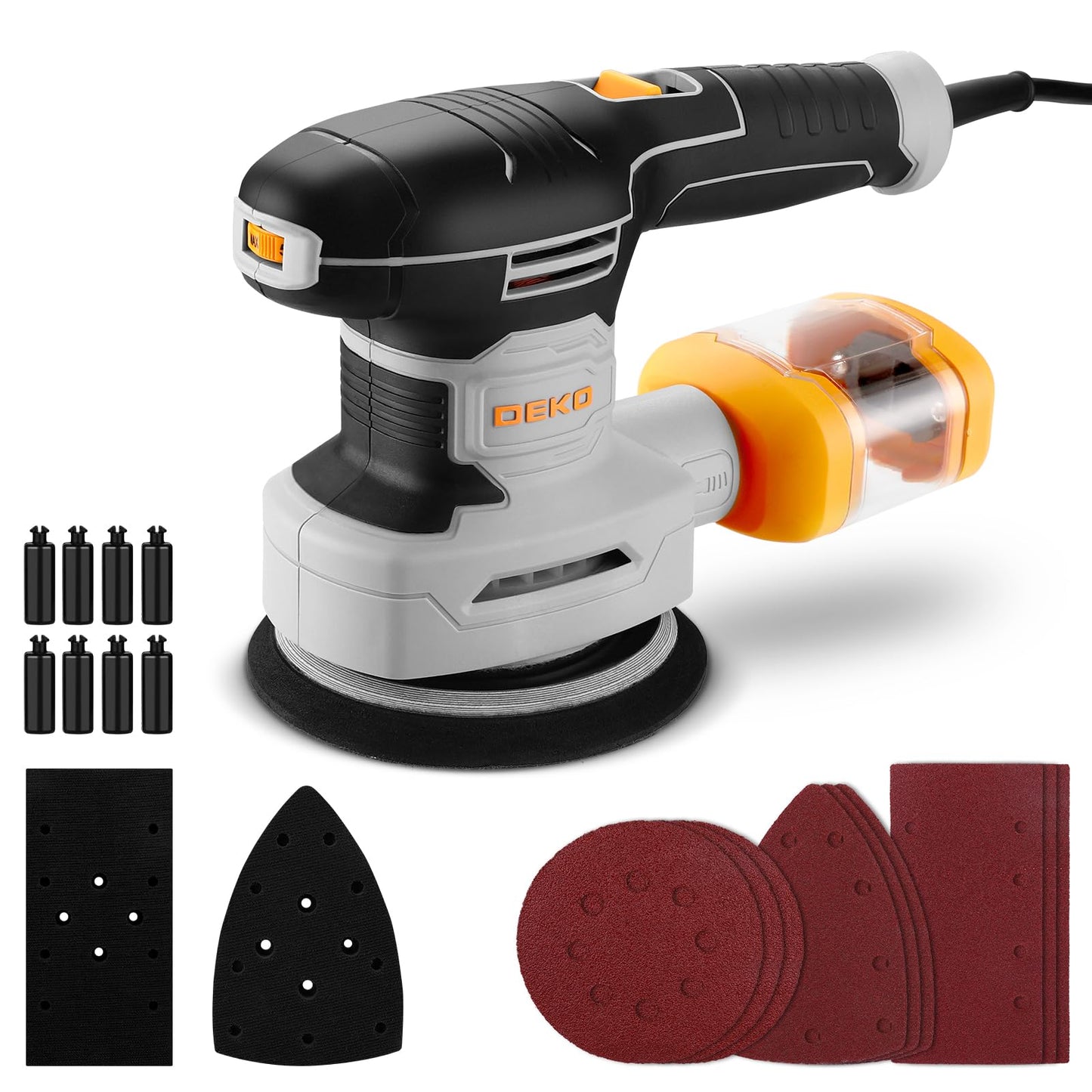 DEKOPRO 3-IN-1 Orbital Sanding Machine: Multi-Function Sander 300W 13000RPM Detail,Sheet Sanders and Orbital Sanders Corded with 9 pcs
