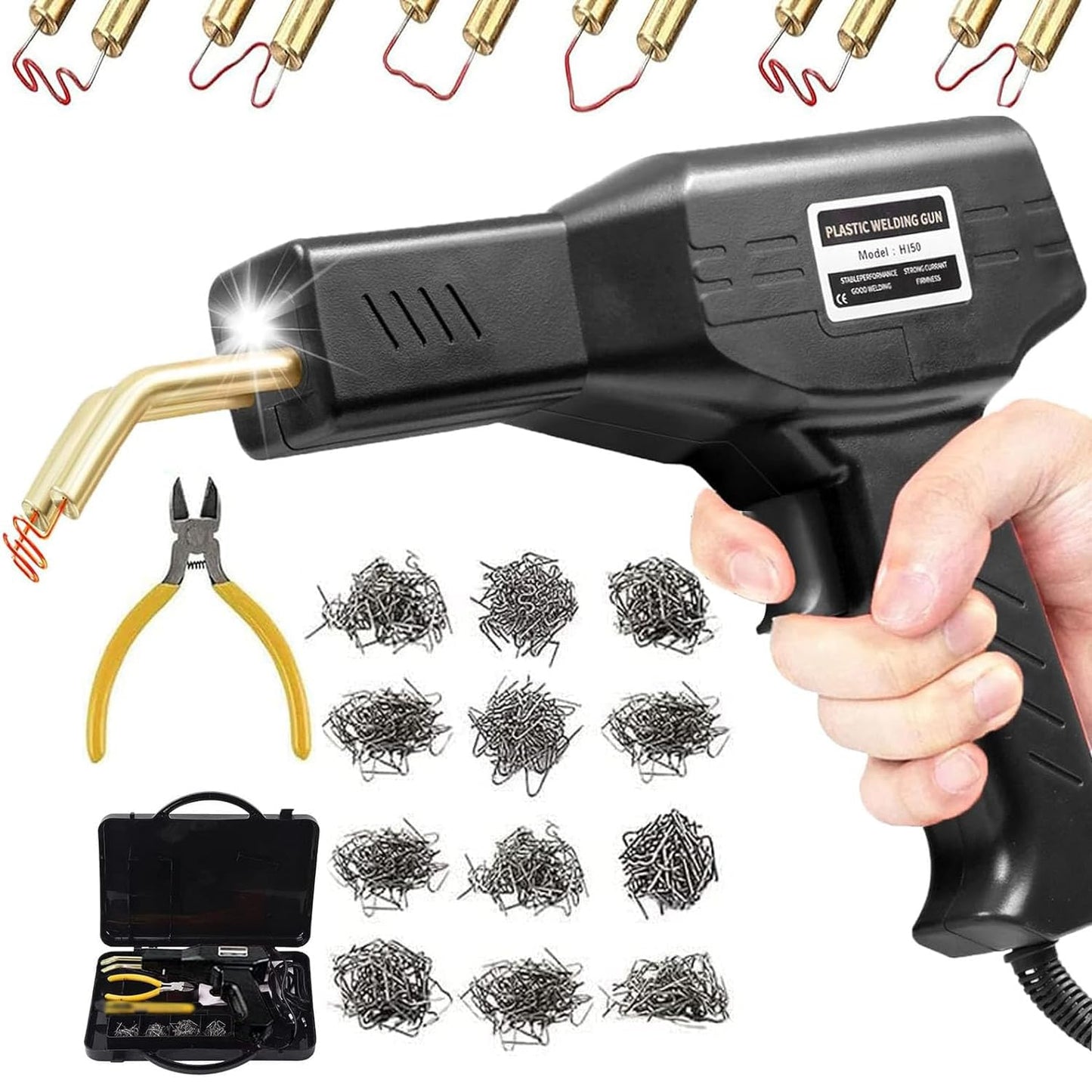 150W Plastic Welding Machine Car Bumper Repair Kit, 800Pcs Hot Staples Welding Repairing Machine, Plastic Welder Hot Staple Gun for Car