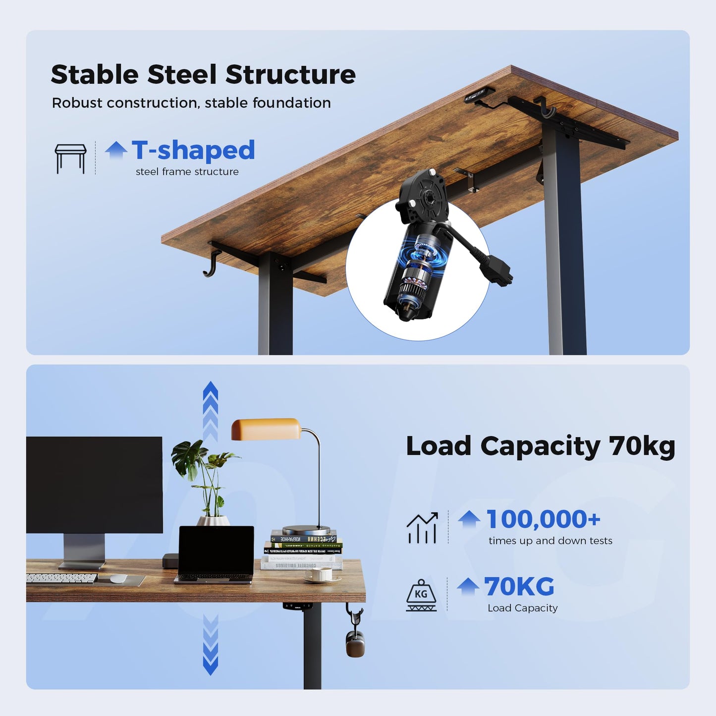 Agilestic Electric Standing Desk, 2 Memory Buttons, 130x60cm