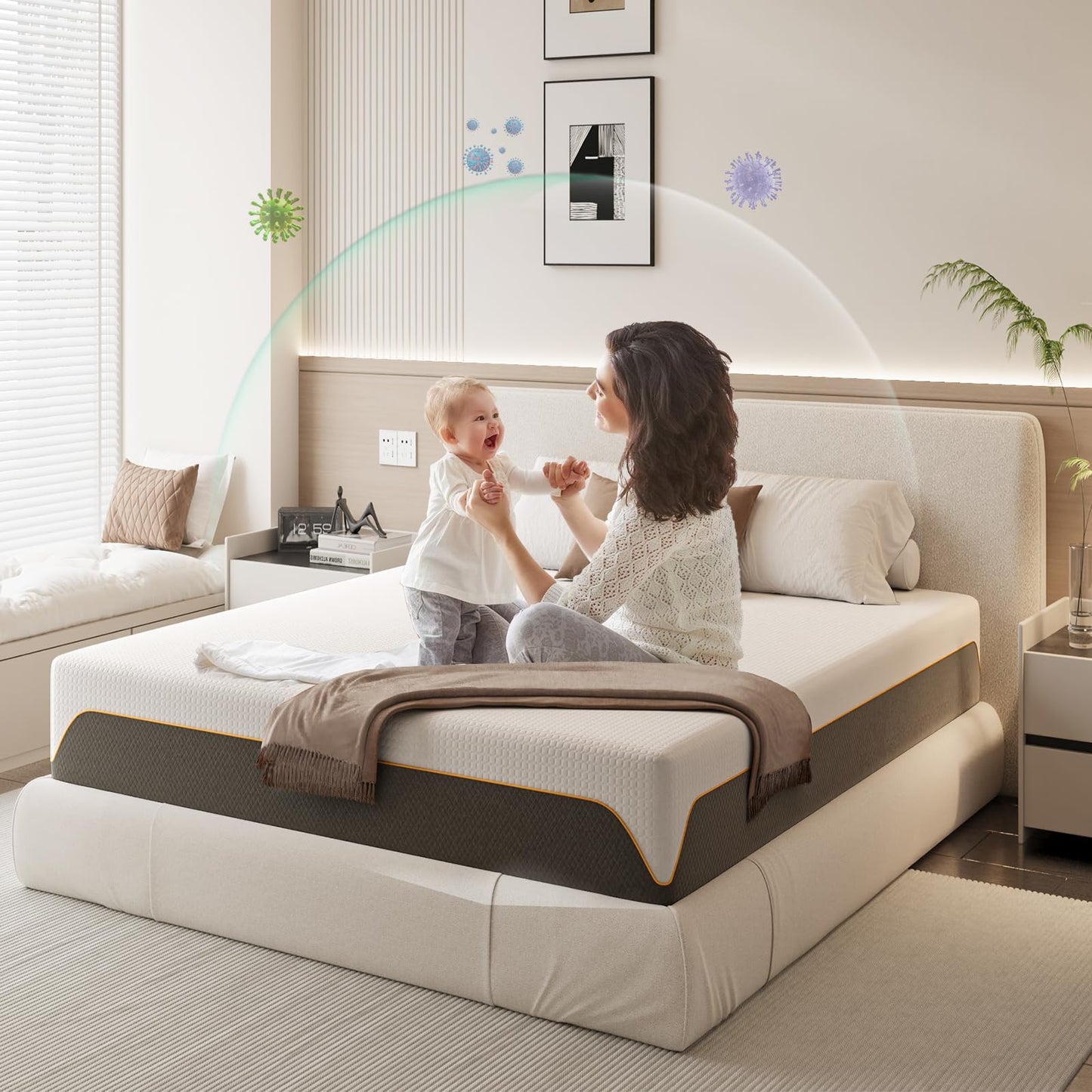 Doubleslee Memory Foam Mattress, 5FT King Mattress, Medium, 150x200x20cm