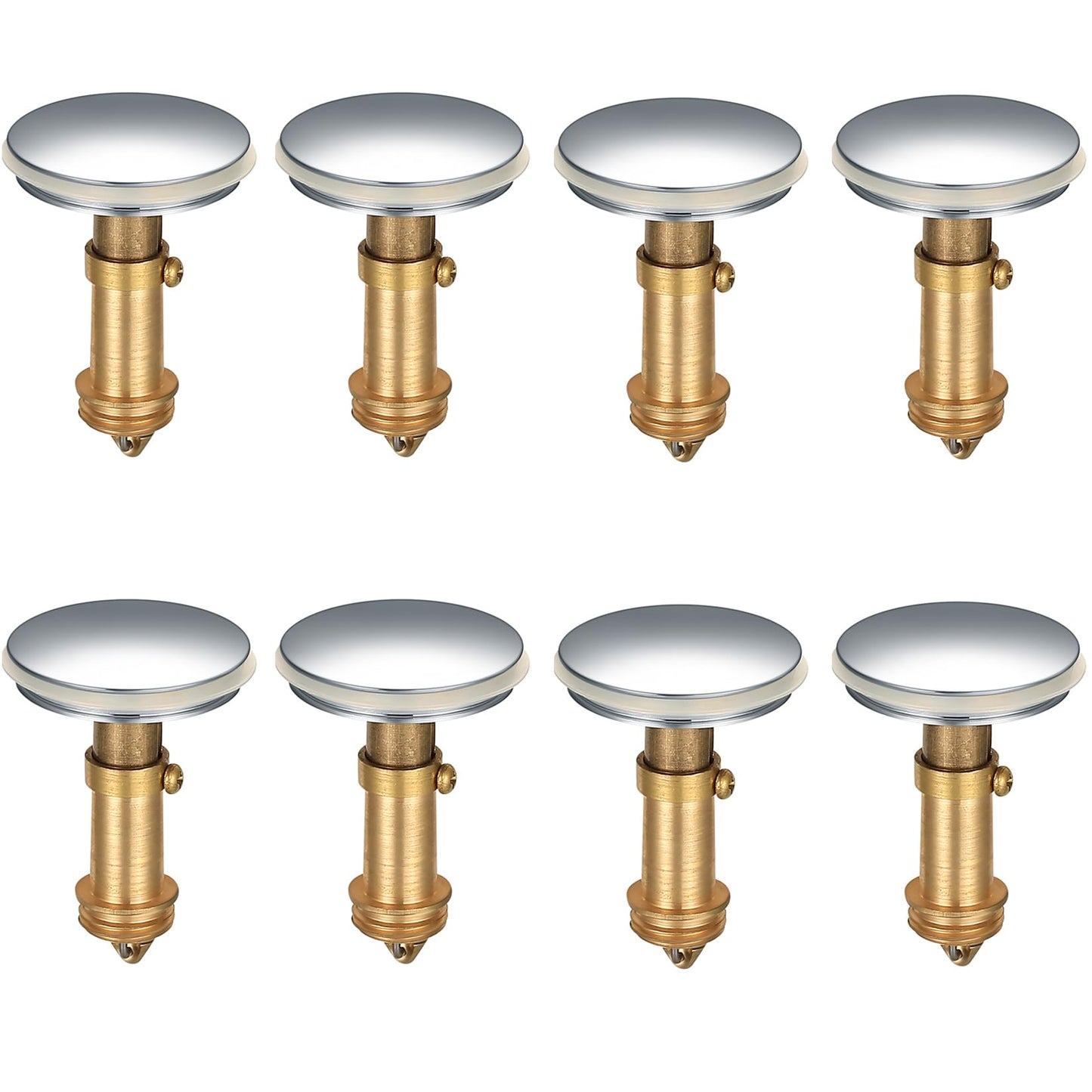 8PCS Pop Up Sink Plugs, Bathroom Push Drain Stopper Plugs, 38mm Click Clack Plug Sprung Stopper, Basin Sink Button Plugs for Kitchen Bathroom