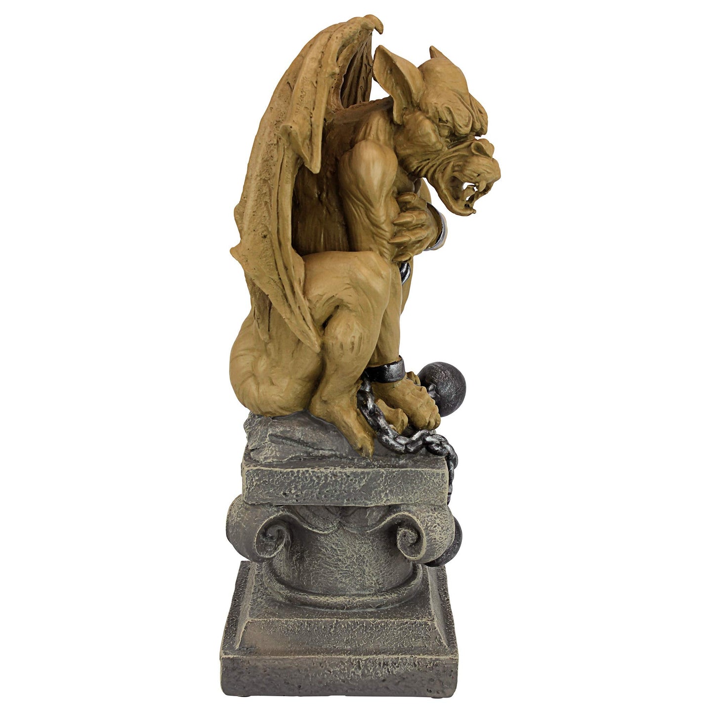 Design Toscano EU1026 Ball-And-Chain Dungeon Gargoyle Gothic Statue, 38 cm, Polyresin, Two Tone Stone