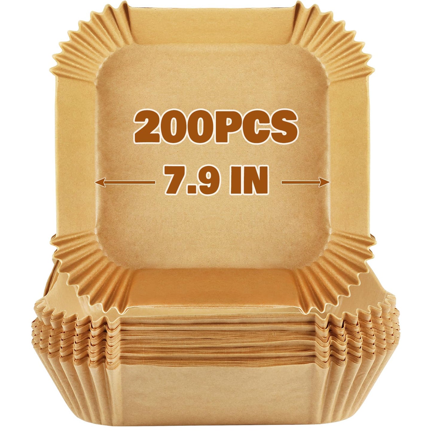 YQL 200PCS Air Fryer Liners Square, 7.9inch Parchment Paper for Airfryer 5L-7.5L, Non Stick Disposable Air Fryer Accessories for Tefal Easy