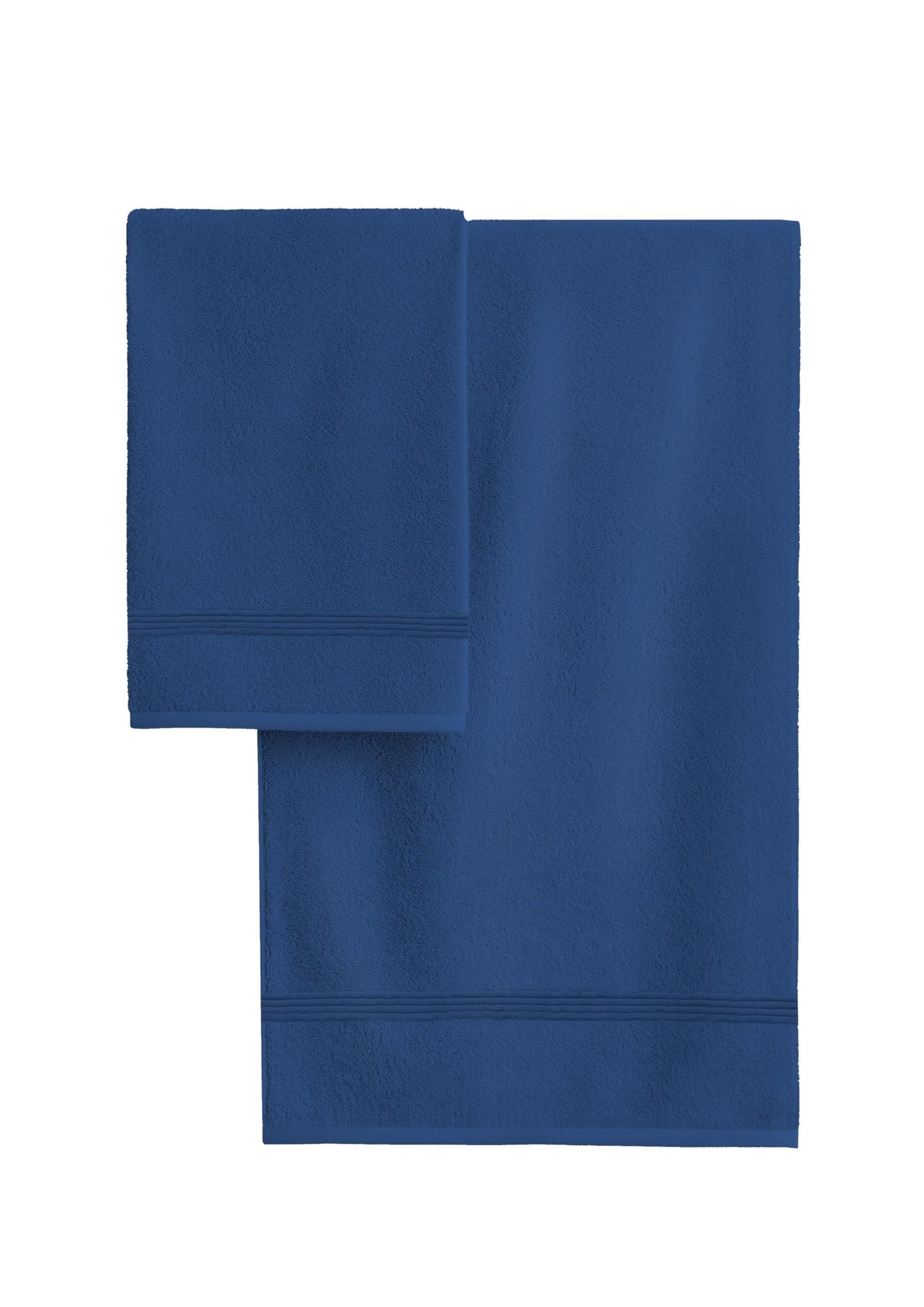 zer0bed, Blue Bath Towels, Set of 2 Bath Towels, Face Towel, Bidet Towel, Plain Colour, Blue, 100% Cotton, Set of 2