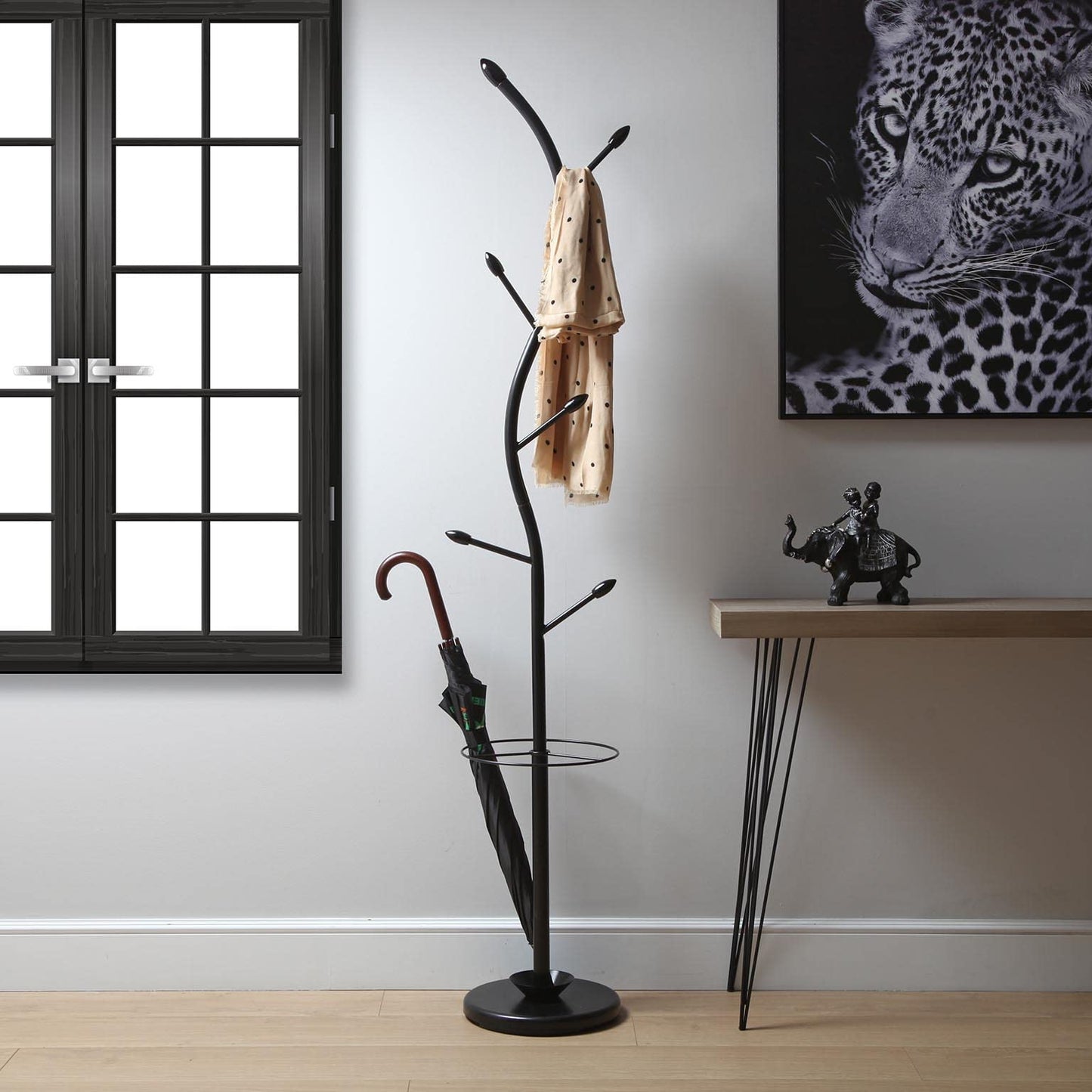 Versa 187903 Coat Stand Black, 185 x 30 x 30 cm