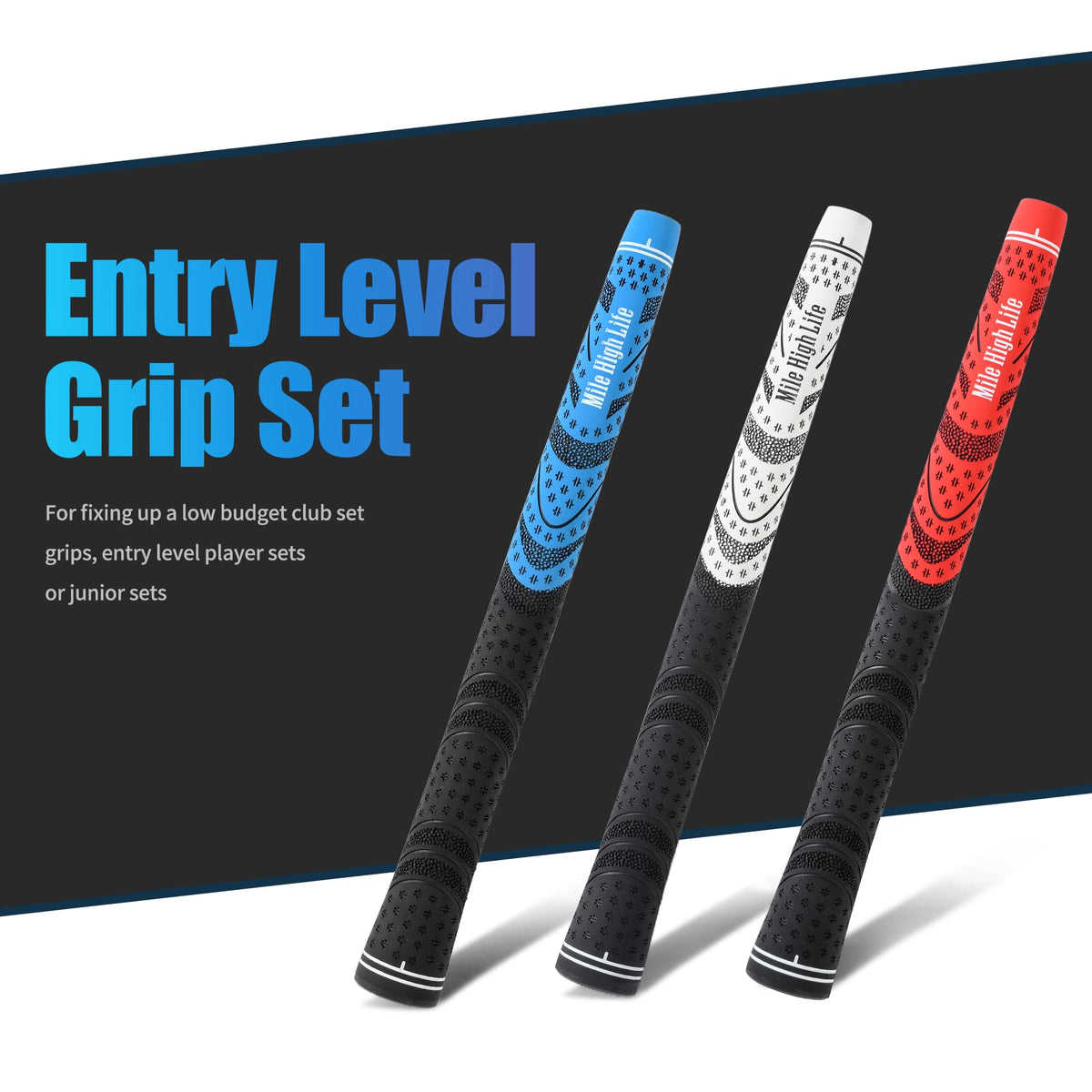 Mile High Life | Avid Golf Club Grips | 3, 13 Pc Set Bundle Golf Grips | Multi-Compound Rubber Golf Grip | Standard Midsize Jumbo(Red-13