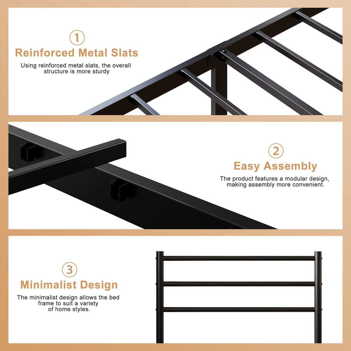 Yicensen Single Bed Frame with Headboard and Footboard