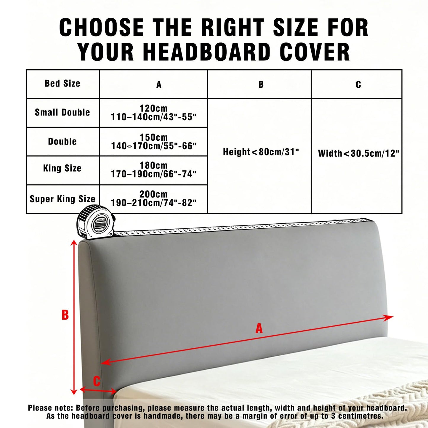 Sueving Stretch Headboard Cover, Bed Headboard Cover, Dustproof Headboard Wrap, All-Inclusive Bed Head Protector for Single/Double/King/Super King