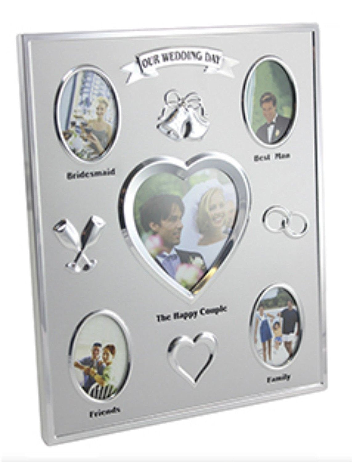 our wedding day silver colour photo frame 5 spaces for pictures