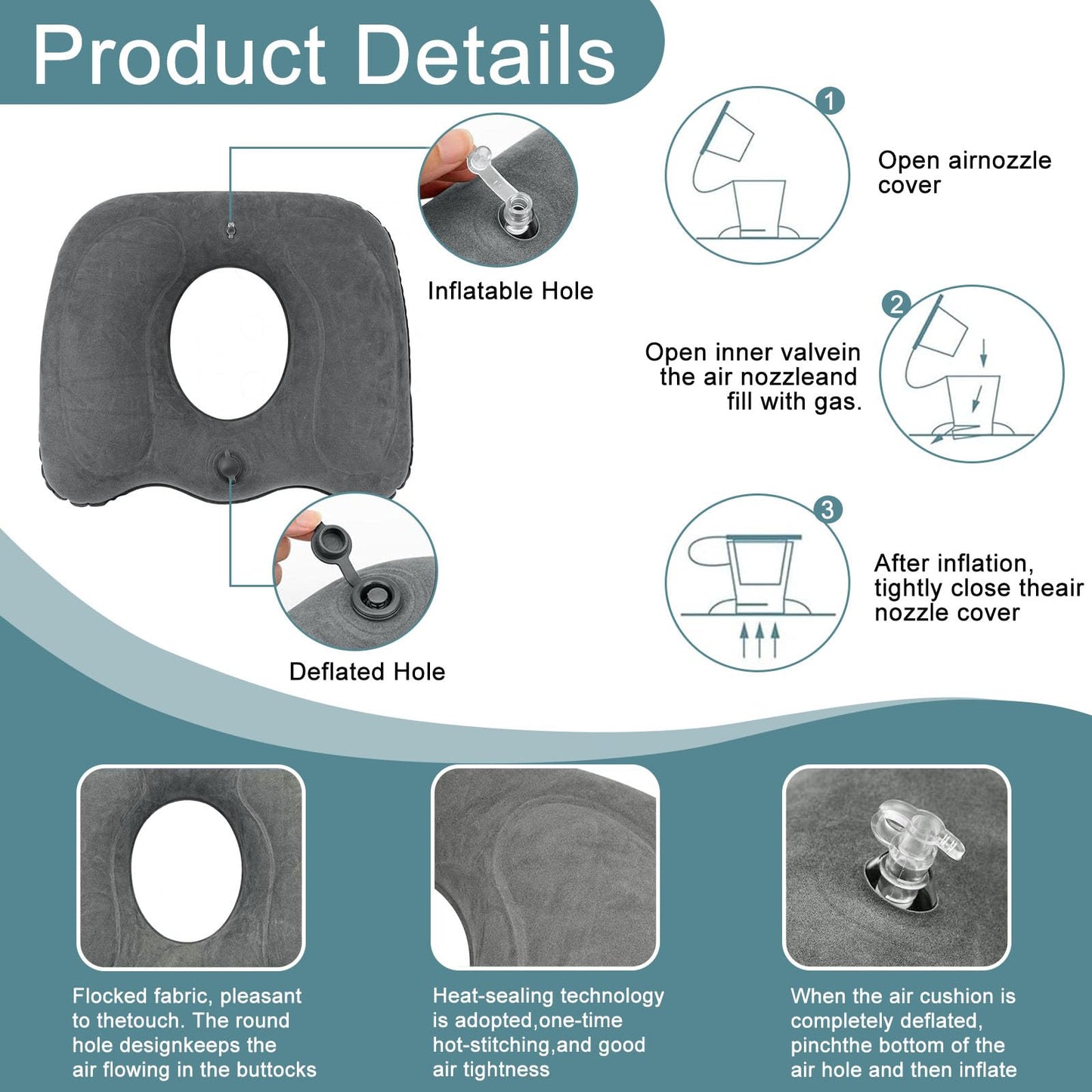 Lunyloer Inflatable Donut Pillow, Hemorrhoid Cushion