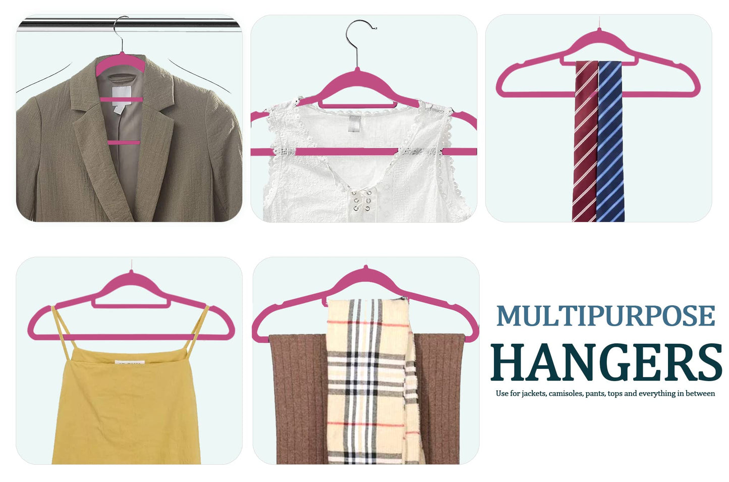 GVTECH Premium Velvet Hangers, [50 Pack] Non Slip and Heavy Duty Velvet Suit Hangers (45cm) with Tie Bar, 360° Swivel Hooks, Sturdy to hold Jumper
