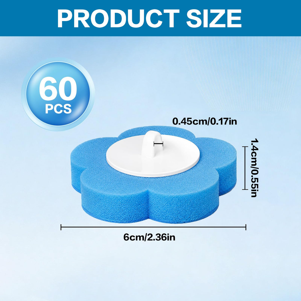 ALAHUGYEF 60 Pcs Disposable Toilet Brush Refills, tToilet Wand Refills