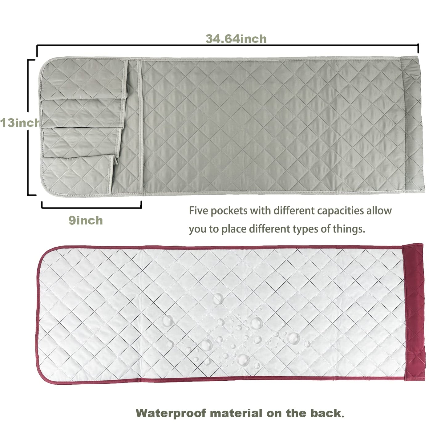 BEISIJIA Sofa Armrest Organiser, Hanging Caddy Storage Bag for Armchair Couch, Remote Control Holder for Phone, Books, Magazines, Glasses