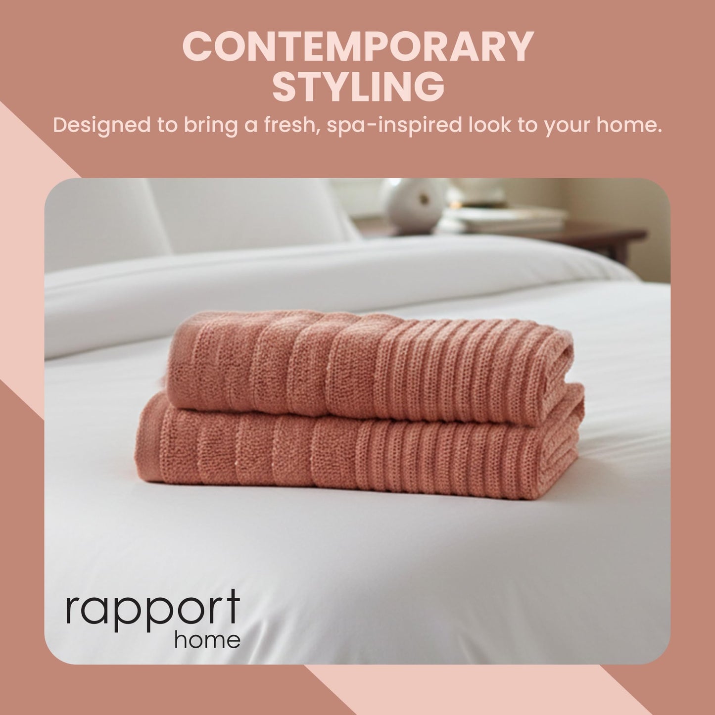 Rapport Home Linear Bath Sheets 2 Pack | Rose Red | 90x140cm | Luxurious 500GSM 100% Cotton | Oeko-Tex Certified Absorbent & Soft Bathroom Towels