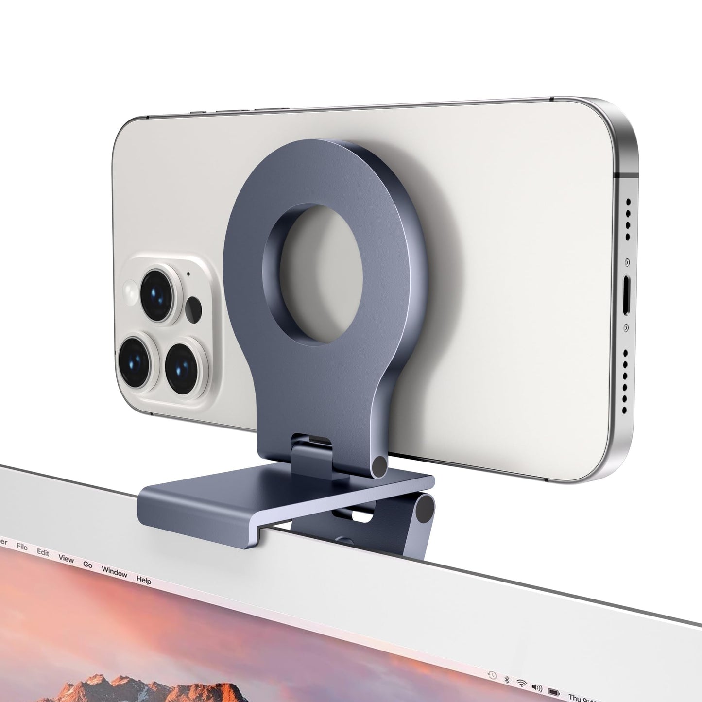 Itramax Continuity Camera Mount,Magnetic Laptop Phone Holder for Webcam Compatible with iPhone 17 16 15 13 14 12,Mag-Safe,iOS 16 iMac&Macbook macOS 13