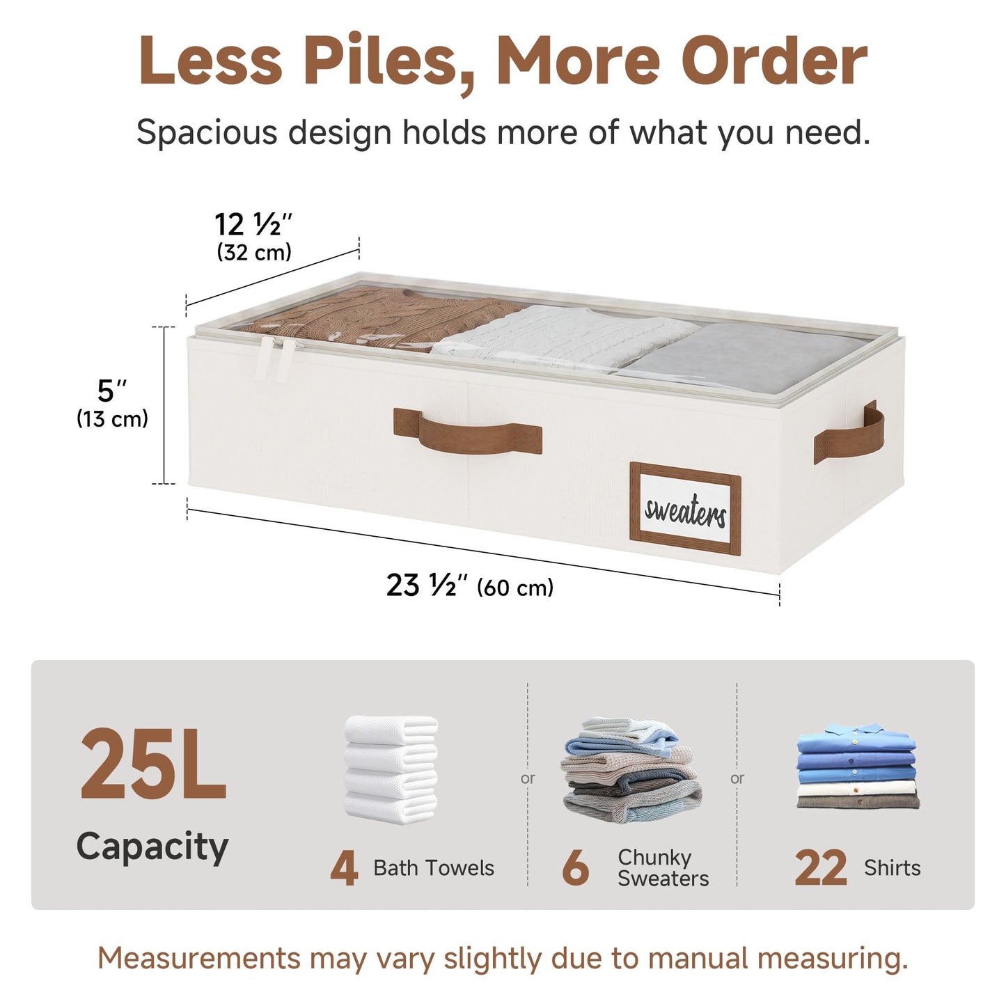StorageWorks Underbed Storage Boxes with Lids, Under Bed Containers for Bedroom Accessories Organising Clothes Bedding
