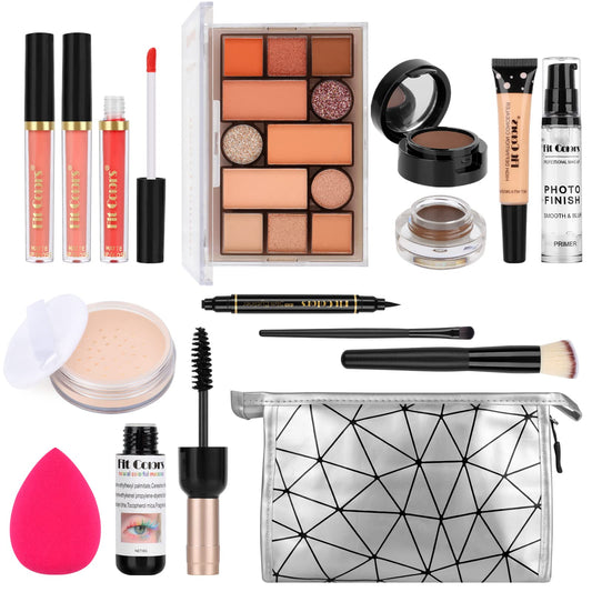 Professional All in One Makeup Set, Fenshine Cosmetic Make Up Starter Kit With Storage Bag Portable Travel Make Up Palette Eyeshadow Foundation Lip