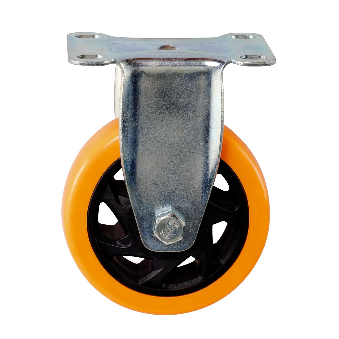 Kippen 1642X2 Polyurethane Wheel with Fixed Plate, Diameter 100 mm