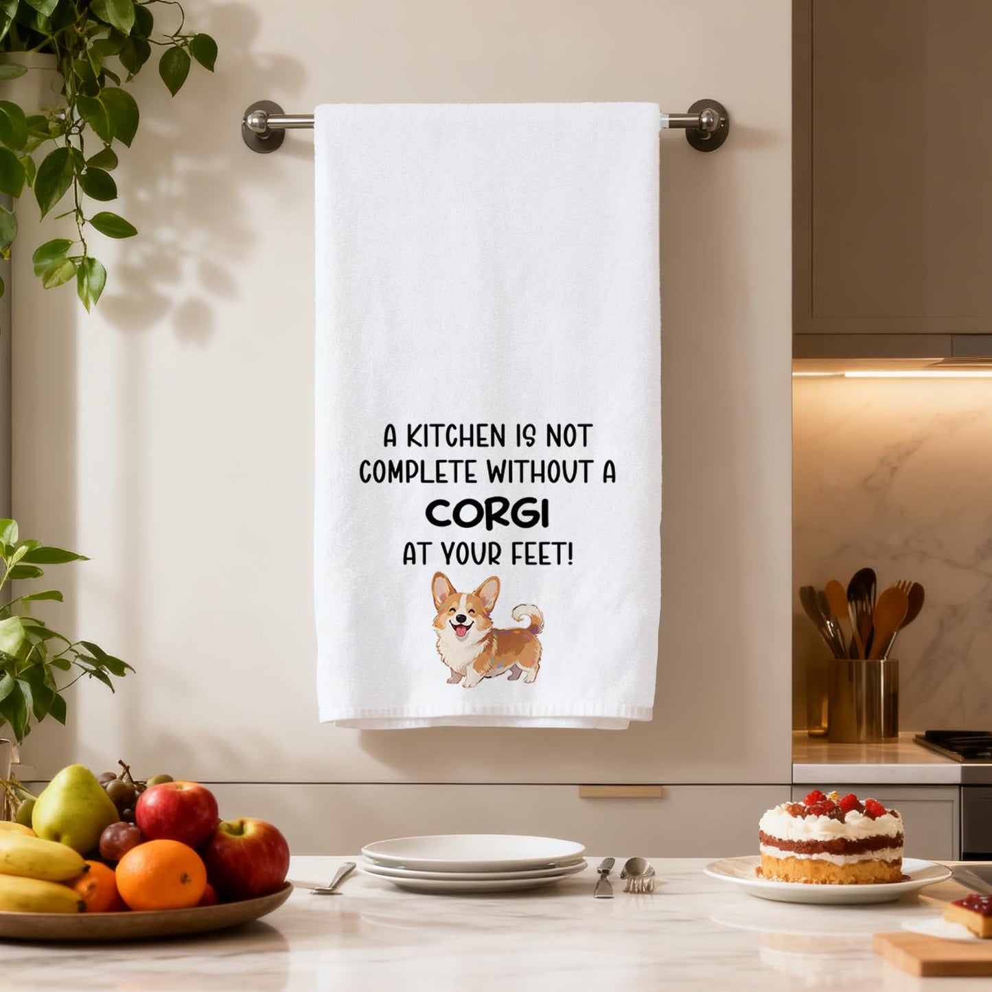 Yeeaulpa Corgi Gifts,Corgi Birthday Kitchen Towel,Corgi Christmas Towels,Dog Gift,Dog Mum Presents,Present for Pet,Pets Memorial Present,Birthday
