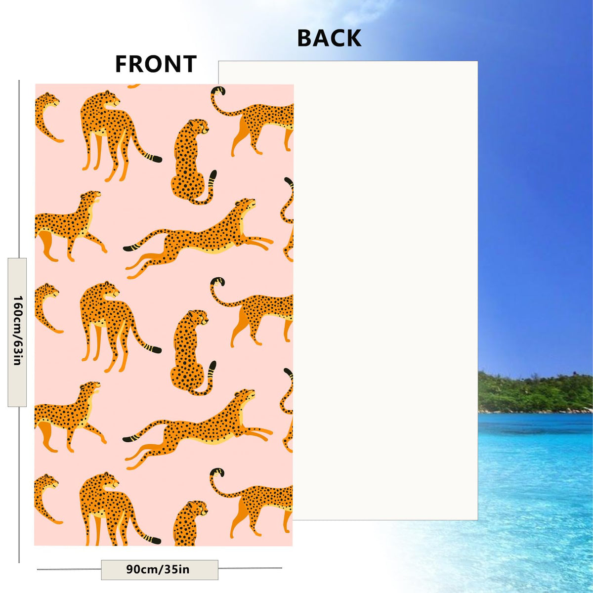 Large Microfibre Leopard Printed Beach Towel for Adult,160x90cm Pink Personalized Leopard Sand Free Beach Towel,Lightweight Quick Dry Travel Swim