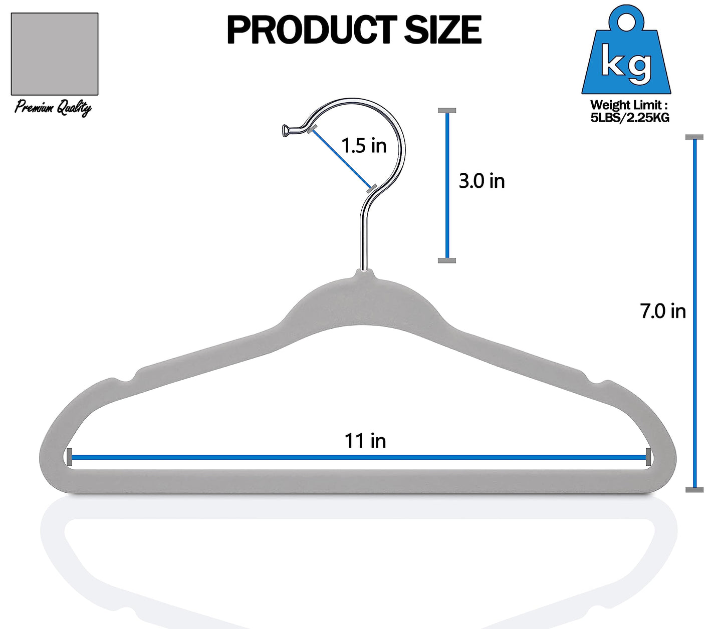 GVTECH Kids Hangers Velvet, [50 Pack] Children Cloth Durable Baby Hangers for Closet - Perfect Infant Toddler Kid Hanger for Everyday Use