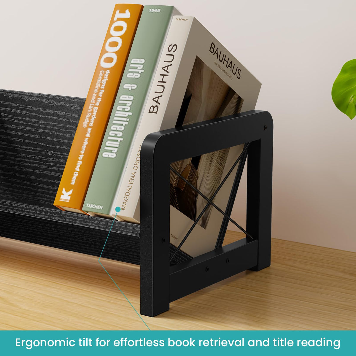 ELITEROO Desk Bookshelf, Small Book Shelf, Wooden Desktop Bookcase, Tilting Table Top Bookshelf for Home Office, for Book Display, Cookbook Storage