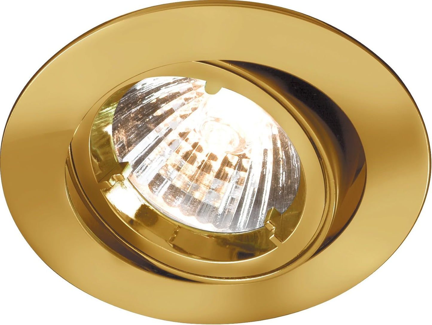 Knightsbridge IP20 230V GU10 Brass Recessed Tilt Twist & Lock Downlight, Aluminium, condition new