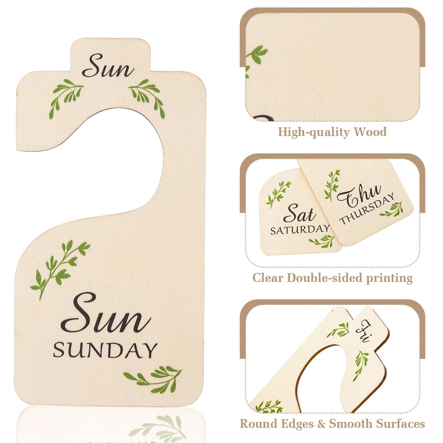FIDWALL Wooden Closet Dividers for Organization, Baby Clothes Dividers and Weekly Wardrobe Separators, Ideal for Clothing Sorting