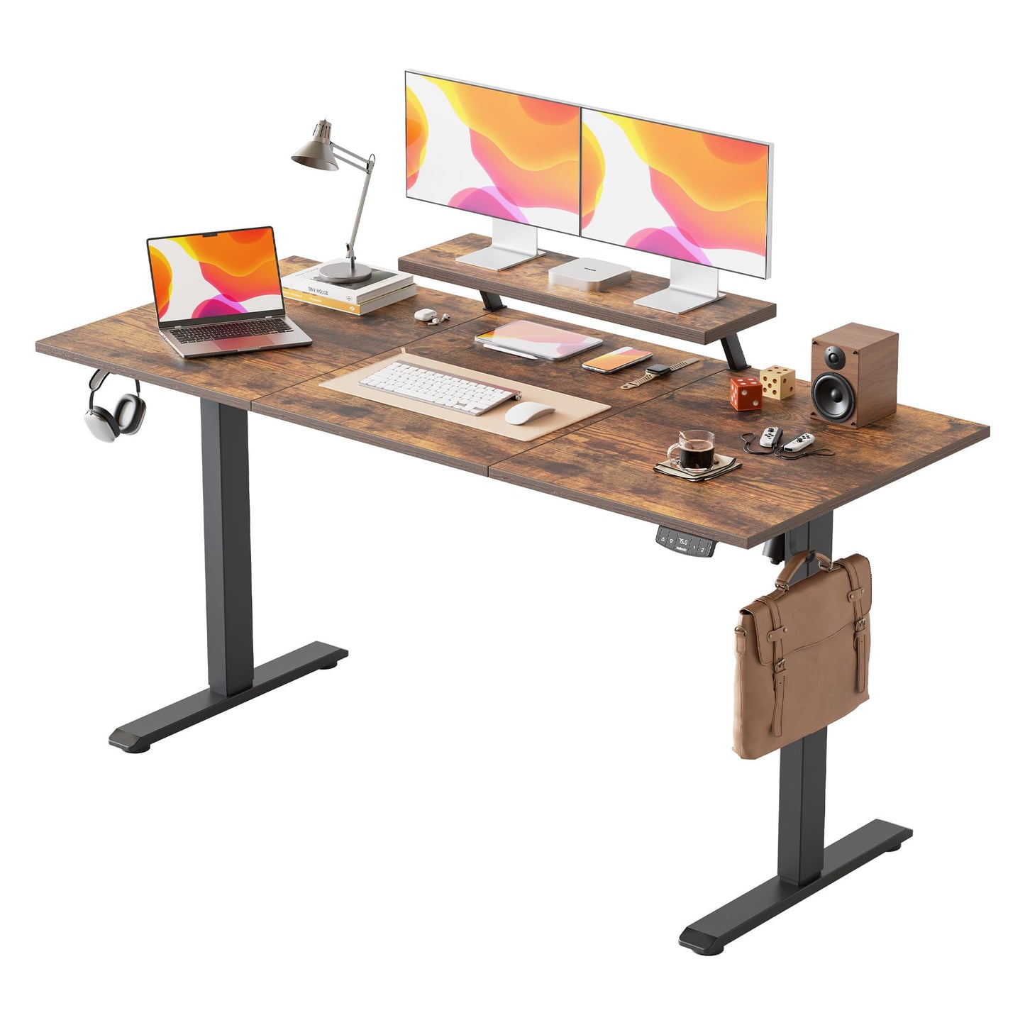 Agilestic Eletric Height Adjustable Desk, Movable Monitorstand, 160x60cm