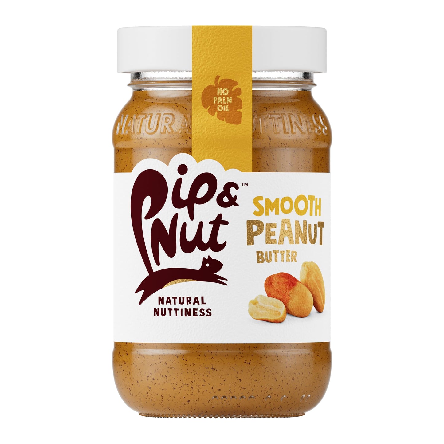Pip & Nut - Smooth Peanut Butter (6 x 300g) | Natural Nut Butter, No Palm Oil, No Added Sugar, Hi-Oleic Peanuts, High in Unsaturated Fats, Gluten