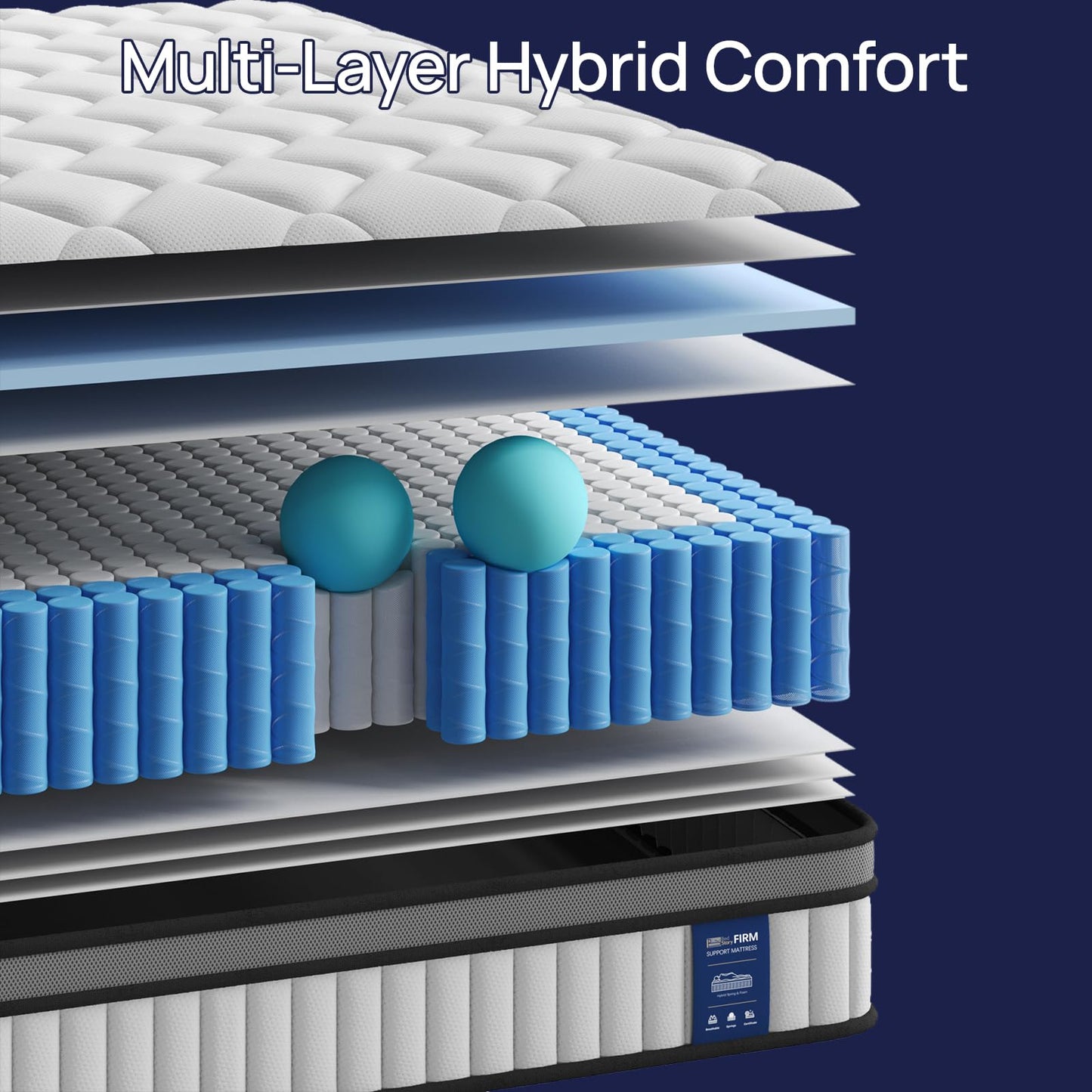 BedStory Small Single Hybrid Mattress, 22cm Pocket Sprung, 75x190cm