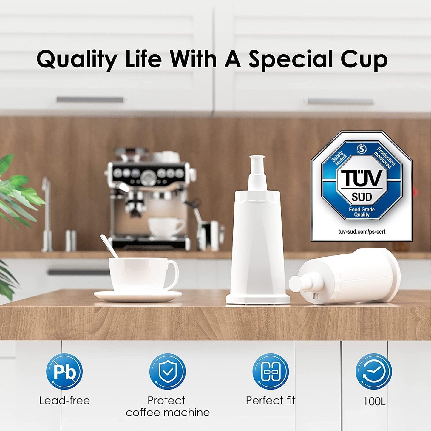 Waterdrop Filter Replacement for Sage Barista Express Pro Water Filter, BES008, SES008/SES810/SES875/SES880/SES920/SES980/SES990, TV SD Certified