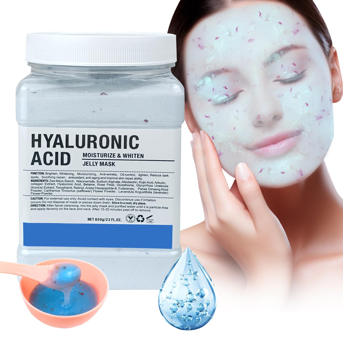 Jelly Mask Powder for Facials, Hydrating & Moisturizing Jelly Face Mask SkinCare, Professional Spa Use Peel Off Face Mask Powder, Deep Hydration &