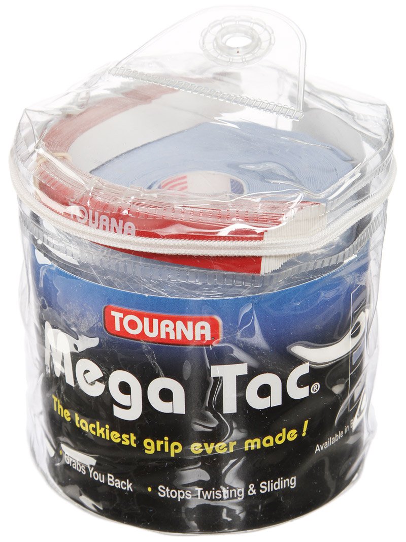 Tourna Mega Tac Extra Tacky Overgrip, Blue (30-Pack) (MT-30-XLB)
