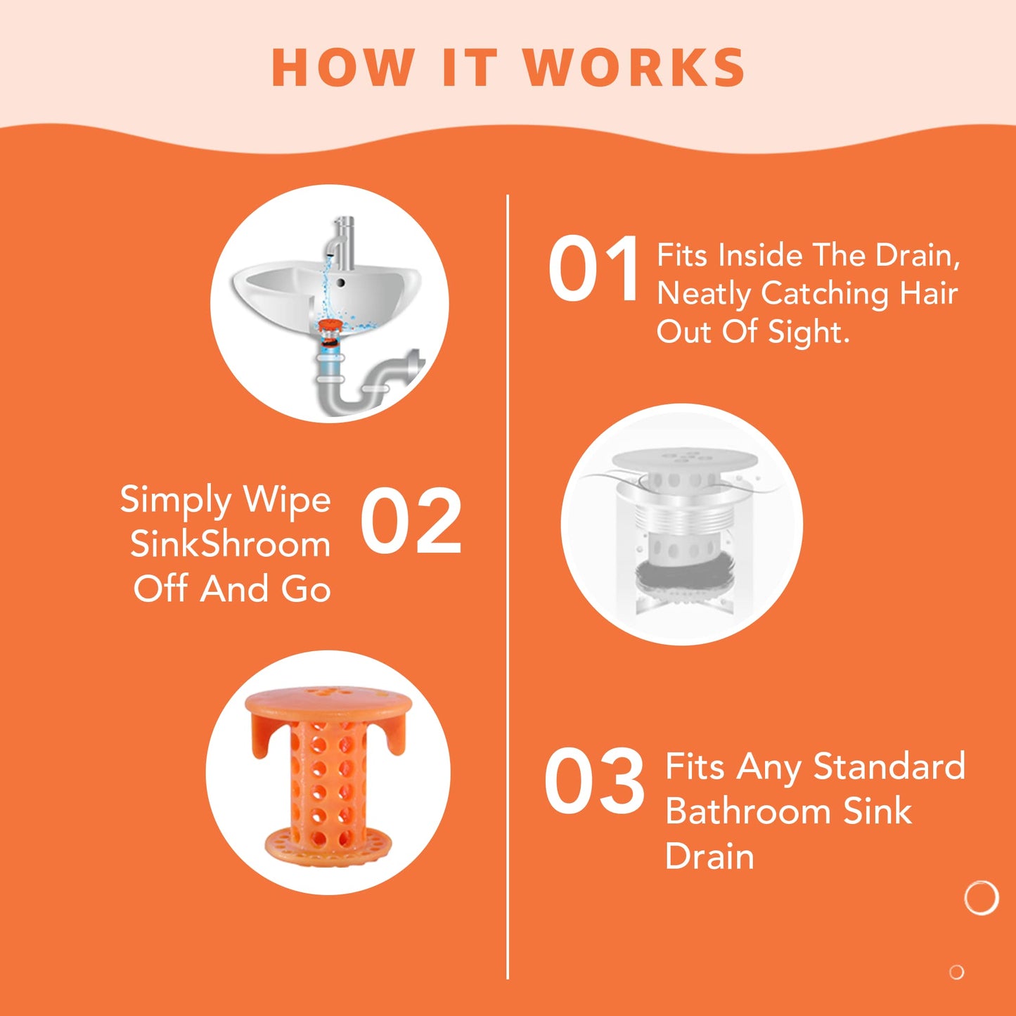 SinkShroom Autumn Orange, Sink Drain, One Size