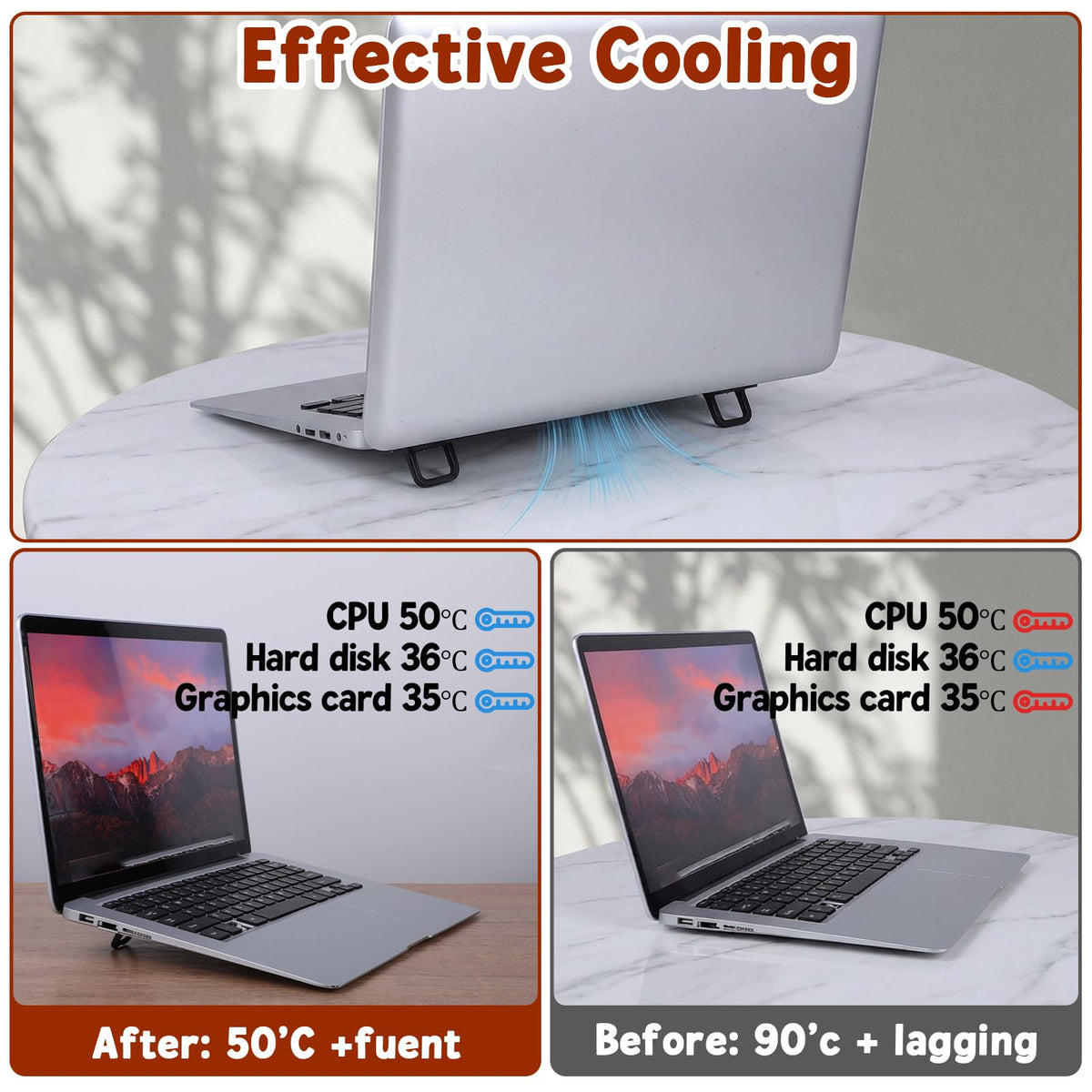 WJIAAA 4PCS Portable Keyboard Riser Self Adhesive Laptop Stand Black Mini Invisible Computer Feet for Desk Computer Keyboard Stand Laptop Holder with