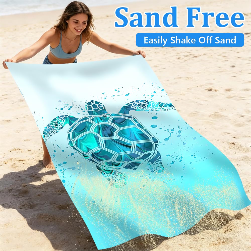 Jonuin 2 Pack Microfibre Beach Towels for Adults, 180 × 90 cm Extra Large Microfibre Beach Towel with Double Side Print, Quick Dry Towel