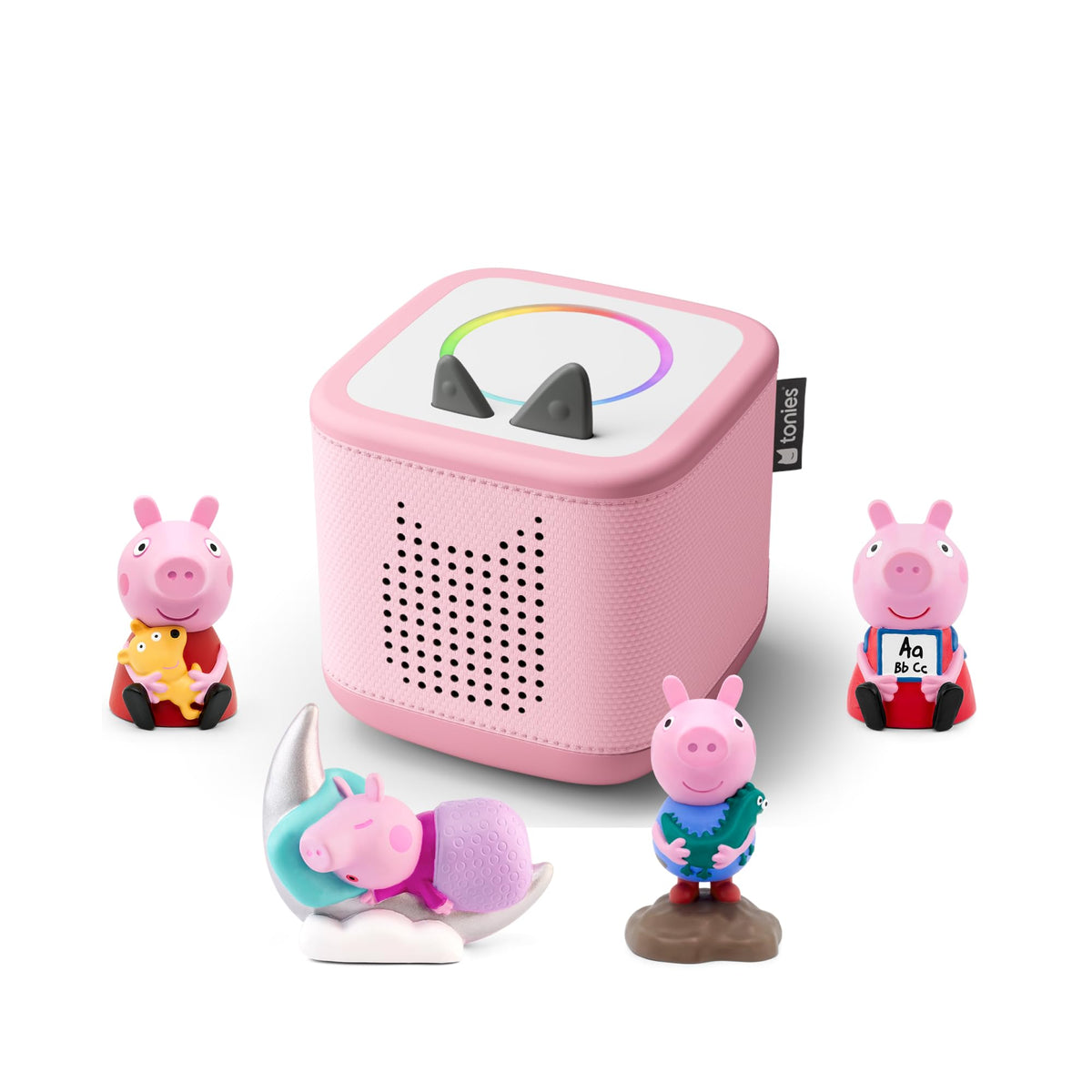 tonies Toniebox 2 Bundle Incl. 4 Tonies: Peppa Pig - George Pig, Peppa?s Bedtime Stories, Peppa Pig - Learn with Peppa, Peppa Pig - On the Road with