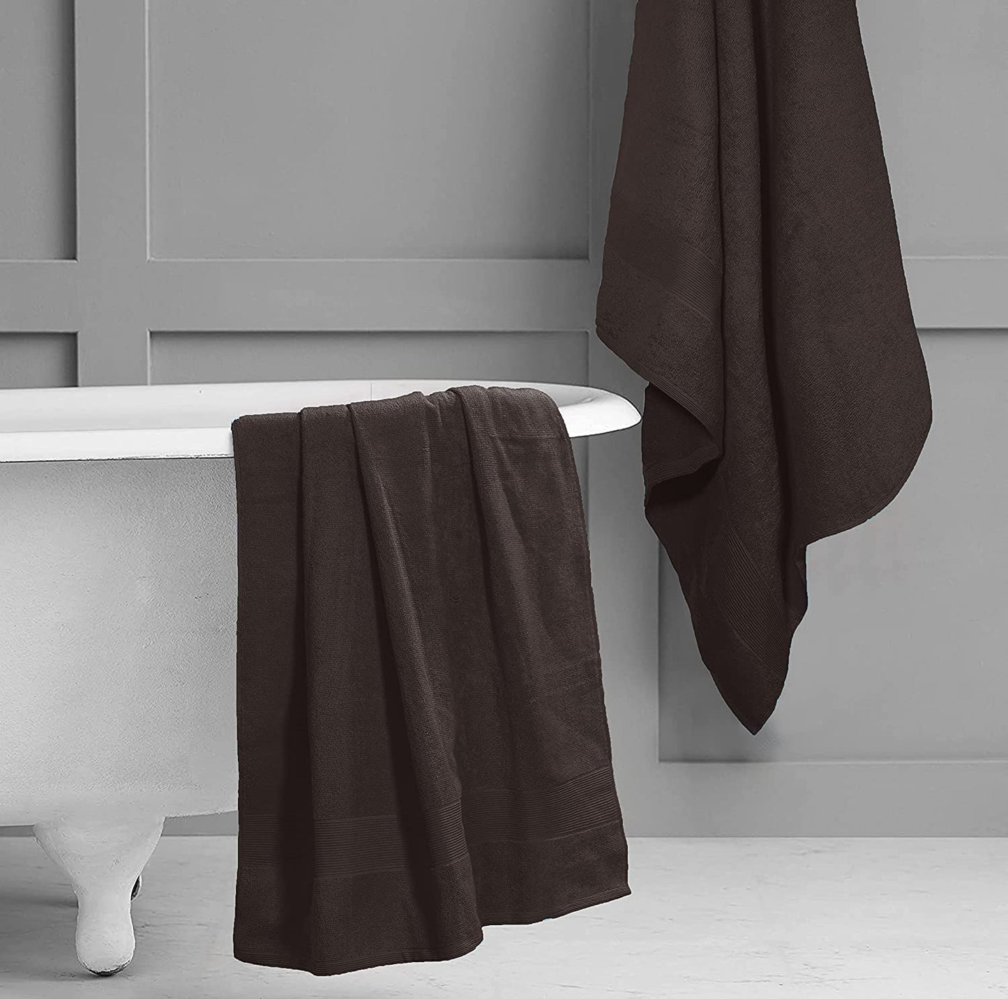 Textile Do Extra Large Super Jumbo Bath Sheet Towel 100% Egyptian Cotton XL Bath Sheets(100 x 200 cm-600 GSM) (Chocolate)
