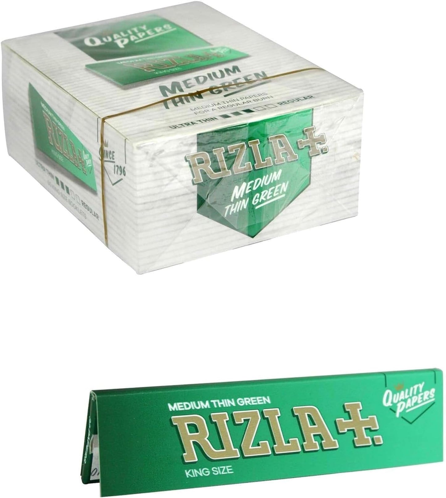 Rizla King Size Green Rolling Paper - Full Box Of 50 Booklets