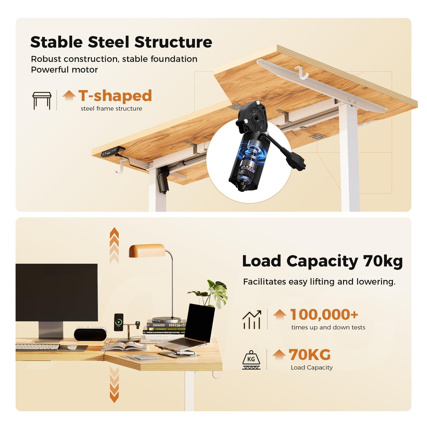 Agilestic L-Shaped Electric Standing Desk, 2 Memory Height, 150x90cm
