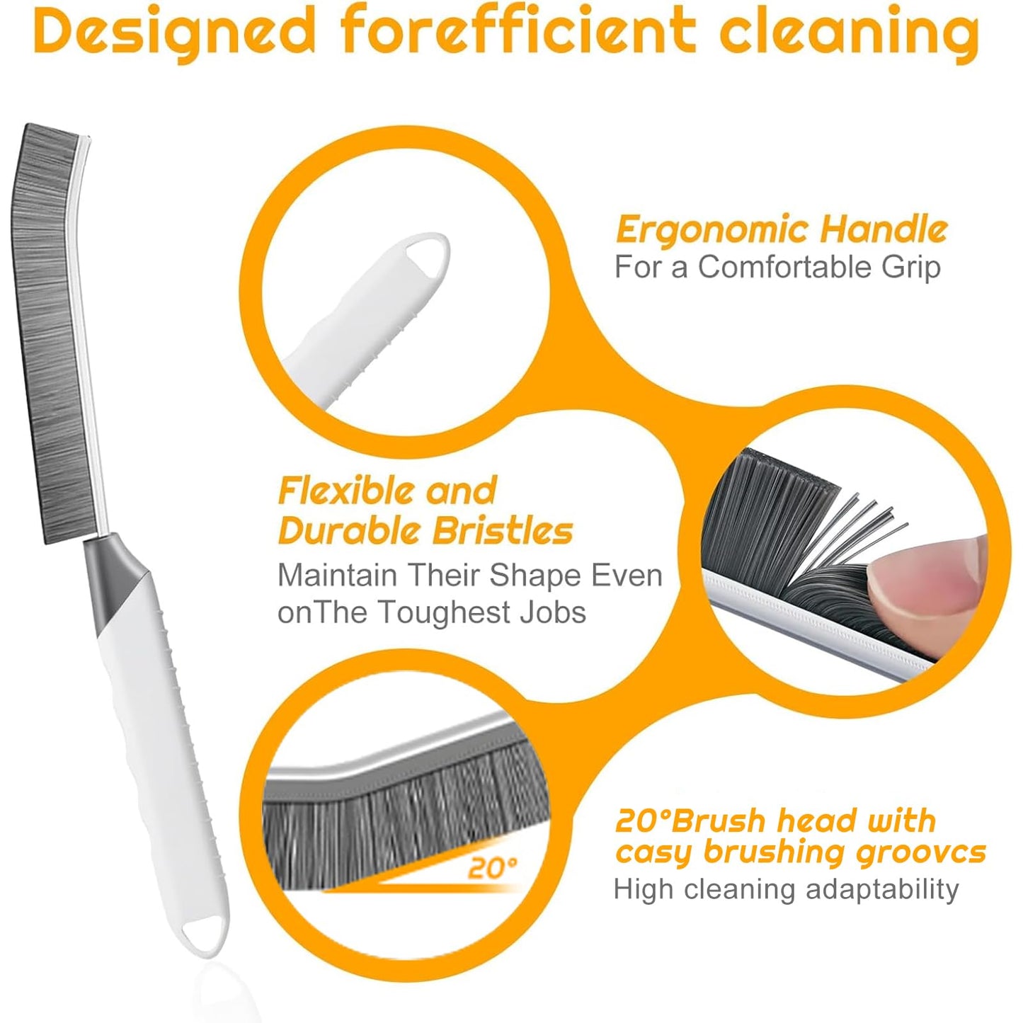 SUOXU Cleaning Brush Toilet Brush,Home Kitchen Bathroom Window Crevice Cleaning Brush,2 pcs Hard Bristle Magic Gap Cleaning Tool,Tile Groove Gap