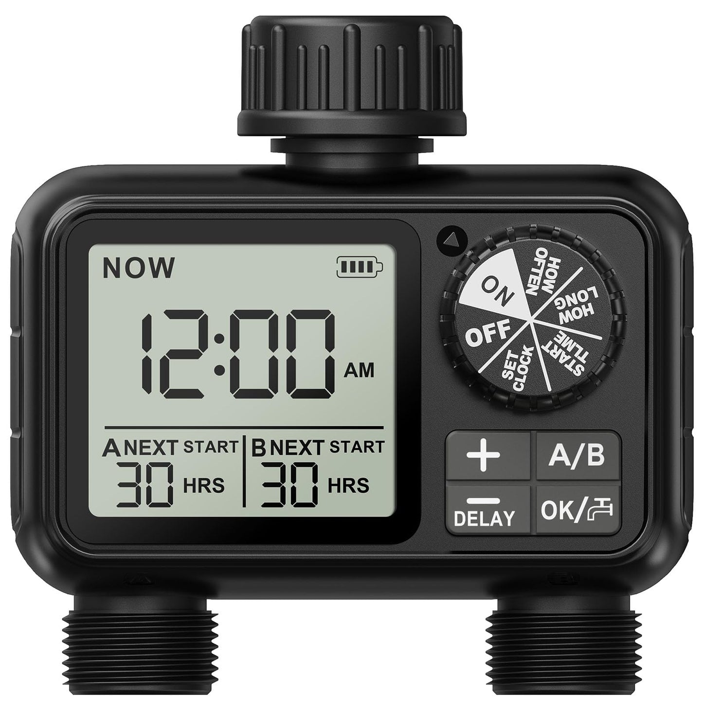 Xtsuen Water Timers for irrigation, Hose Timer with Rain Delay/Automatic & Manual Mode, Sprinkler Timer for Garden IPX5 Waterproof/Large Screen LCD