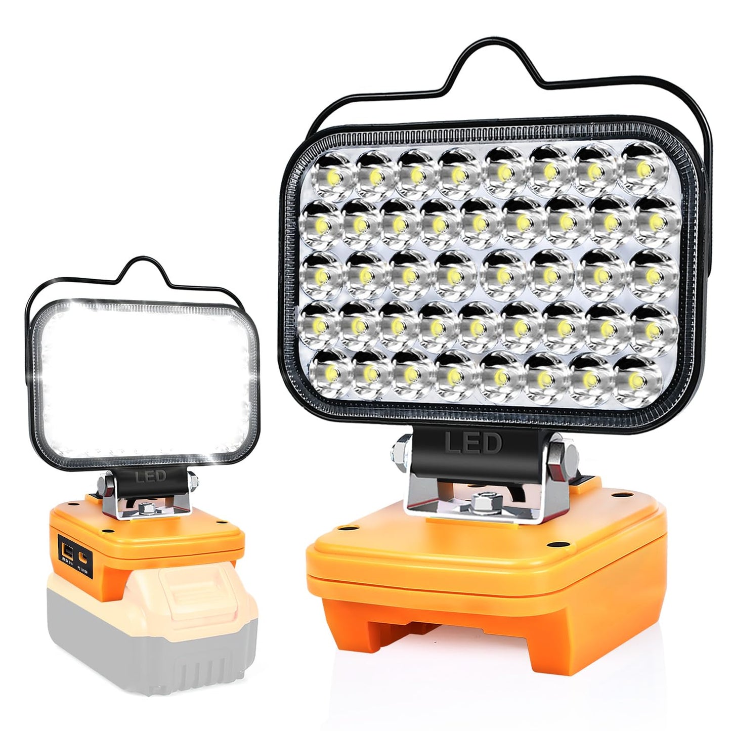 Cordless LED Work Light for Dewalt 20V Battery, Portable Flashlight Lamp for Dewalt, Spotlight Jobsite Flood Light Tool for DCB205 DCB206