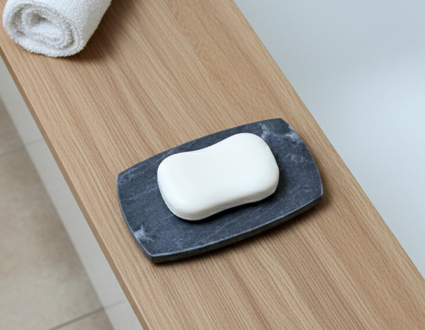 StonKraft Black Stone Mrble Soap Dish Soap Holder