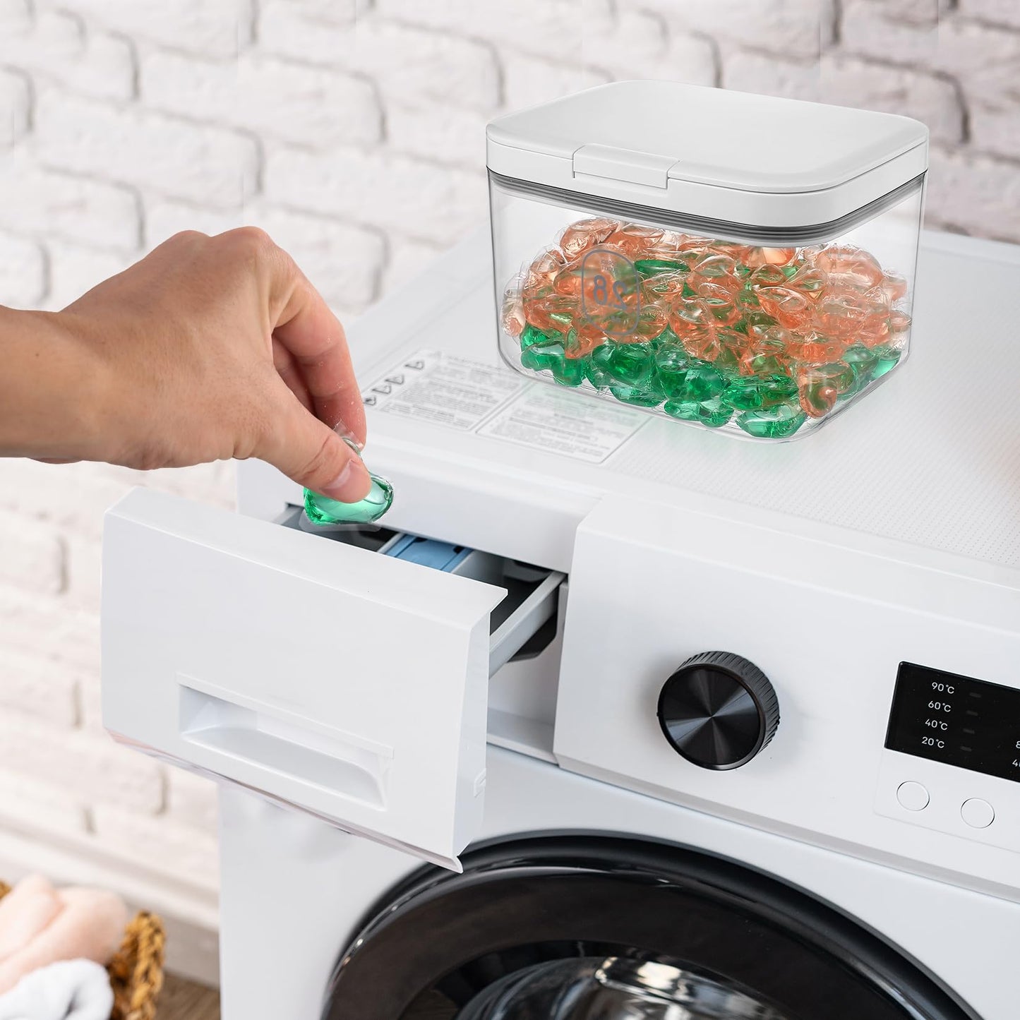 2.8L Transparent Airtight Laundry Detergent Dispenser with Measuring Cup