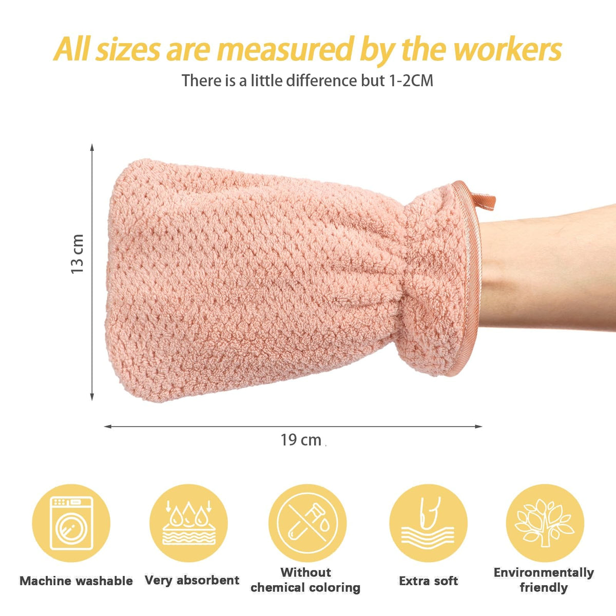 PHOGARY Microfiber Wash Mitt for Body & Face, Super Soft Absorbent Washcloth, Coral Fleece Face Cloth Bath Mitts for Child Adult